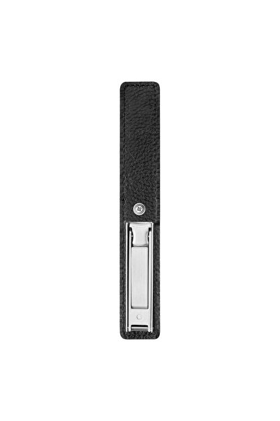 OEM Breloc cu obcinator de unghii, 10.5 cm, inox, etui din piele neagra
