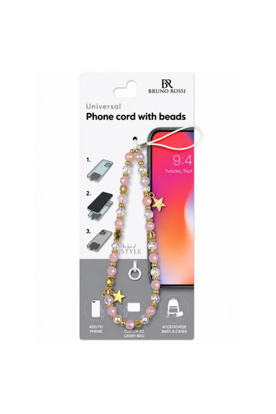 Bruno Rossi BT-21 Beaded Phone Lanyard, Multicolor