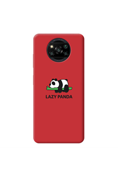Other Xiaomi Poco X3 /X3 Pro Lazy panda Red Colored Silicone TPU Θήκη