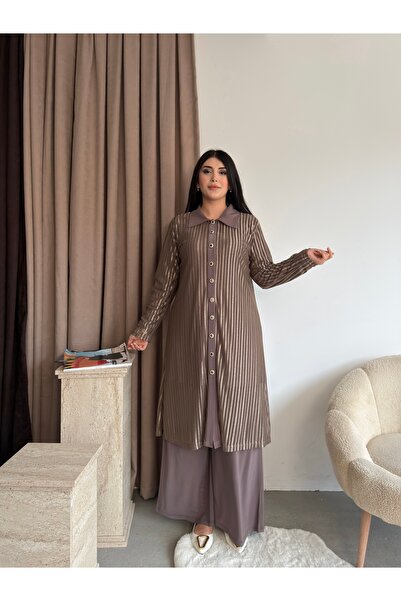 Missrosemoon Yeni Sezon Tesettür 3’lü Takım – Gömlek, Tunik ve Pantolon Rahat...