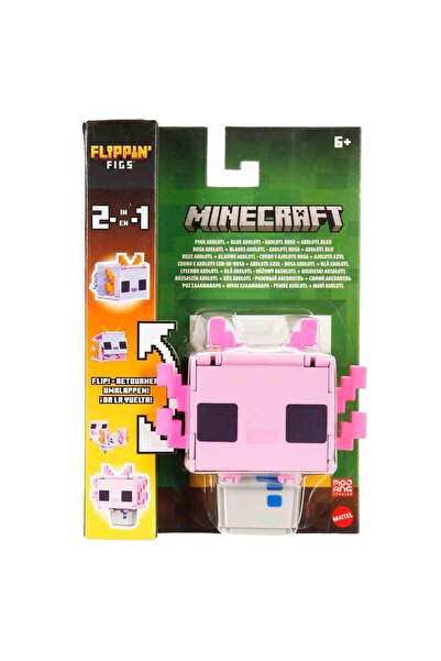 mattel Minecraft Flipping' Figs 2in1 Dönüşen Figür HTL43 - Pink Axolotl Ve Bl...