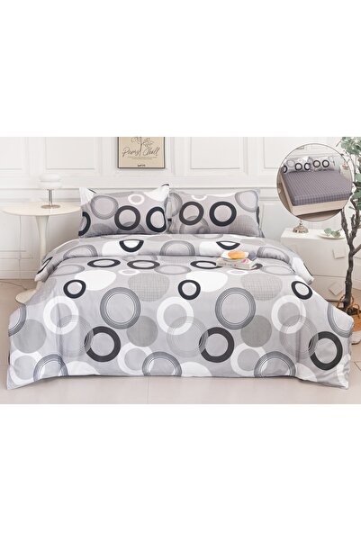 Truva Home Lenjerie de Pat | 4 Piese | Bumbac Satinat | Confort Premium și El...