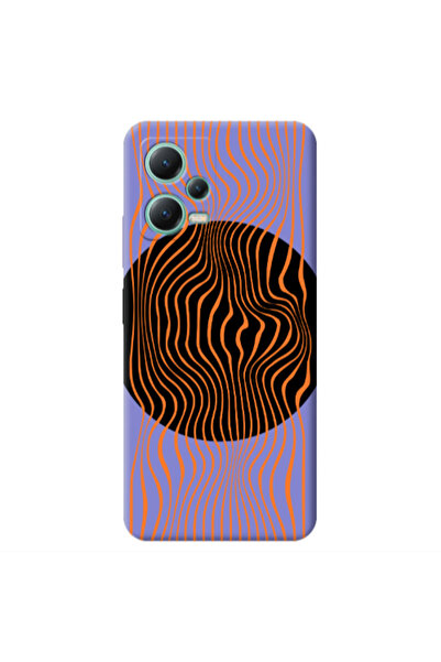 Other Xiaomi Redmi Note 12 Pro 5G Trapezoidal lines Purple Colored Silicone T...