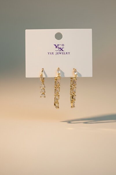 Aware Time Non-Tarnishing Zircon Stone 3-Piece Earrings