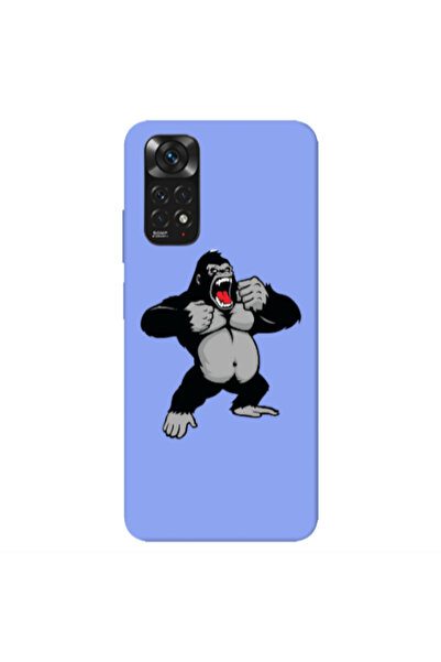 Other Xiaomi Redmi Note 11 4G Angry Gorilla2 Light Purple Colored Silicone TP...