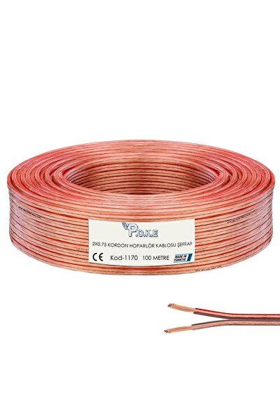 Poke 2x0.75 Hoparlör Kablosu Şeffaf Kordon 100mt PK-1170