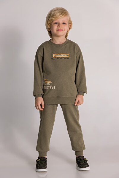 ww waka waka kids store Front Print Embroidered Boys' Tracksuit Set