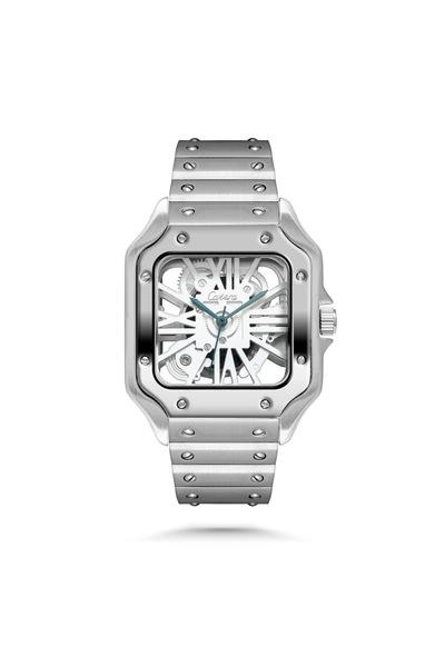 catera Men's Watch with Stainless Steel Square Mechanical Skeleton