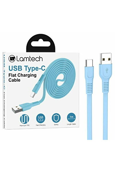 Other Cablu Lamtech USB la Type-C, 3A, 1m, culoare albastru