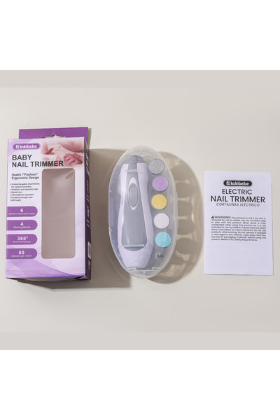 Choice1 grey Electric Baby Nail Trimmer Set with 6 Grinding Heads | Safe Infa...
