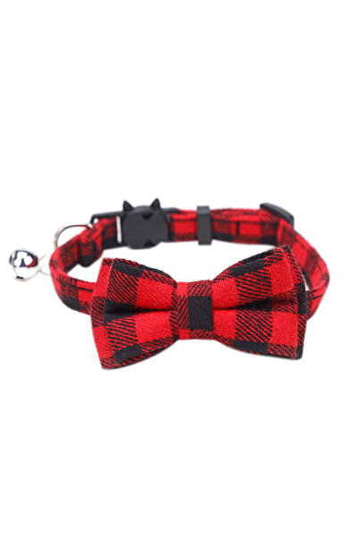 Choice Red Pet Breakaway Cat Collar Bow Tie and Bell Cute Plaid Christmas Red...