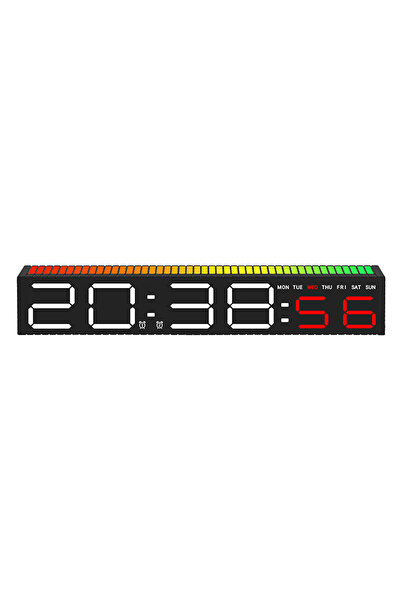 Choice4 ساعة منبه رقمية LED طراز 6673WR مع شريط إضاءة ملون يستجيب لإيقاع المو...