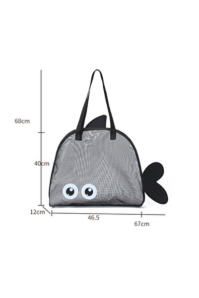 choice2 Black Cute Large Capacity Storage Bag Portable Foldable Mesh Sand Dig...