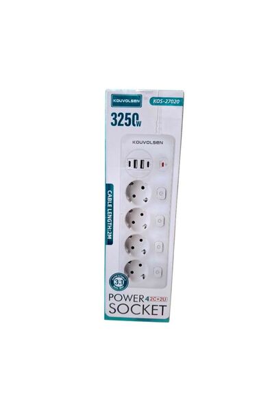 Tradesor Πολύπριζο 4 θέσεων με διακόπτες & θύρες USB - KOS-27020EU - 270209