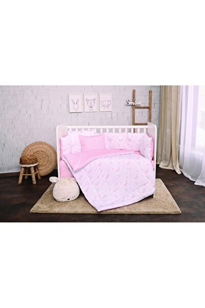 LORELLİ Set lenjerie pat 7 piese, Lily, bumbac ranforce, Pink Moons & Stars