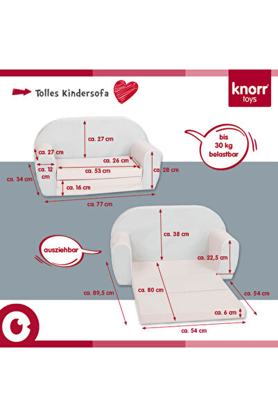 Knorrtoys Canapea extensibila pentru copii, Knorr Toys, umplutura din spuma m...