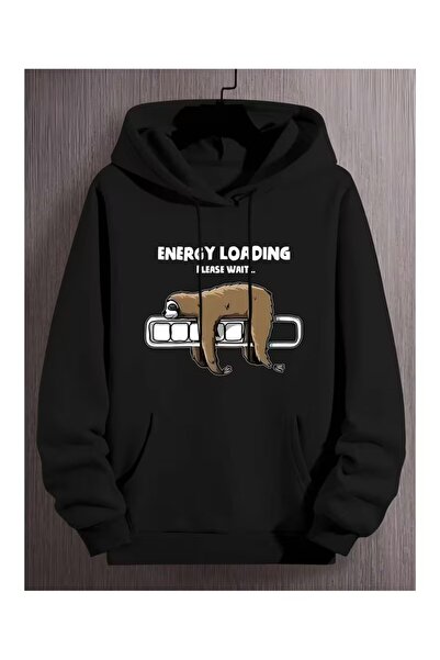 ZİYMO Unisex Hooded Printed Relaxed Fit Sweatshirt