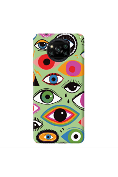 Other Xiaomi Poco X3 /X3 Pro Colorful eyes Light Green Colored Silicone TPU Θήκη