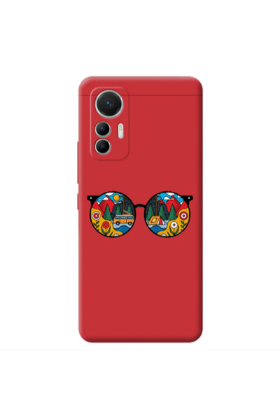 Other Xiaomi Mi 12 Lite Round Glasses Red Colored Silicone TPU Θήκη