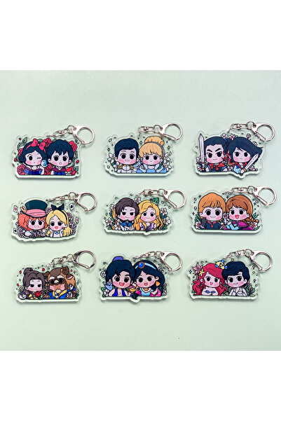 Choice7 5 cm 10 9PCS Disney Characters Couples Acrylic Cute Car Keychain Acce...