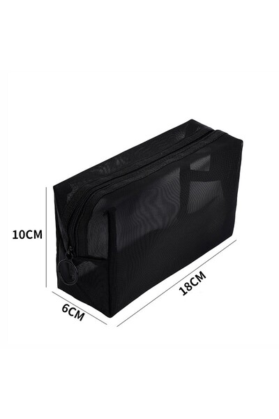 choice2 Black-S HOMEFISH Travel Black Mesh Cosmetic Bag Zipper Makeup Bag For...