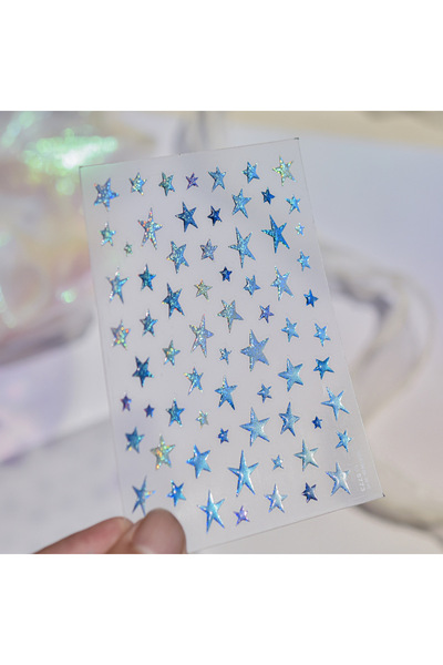 Choice 1pcs 1pc Kawaii Colorful Stars Nail Stickers Gradient Glitter Jelly St...