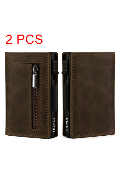 Choice4 Coffee 2PS Rfid Blocking Holder Men Wallet Luxury Pop Up Slim Thin Mi...
