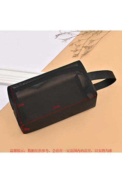 Choice Black-L HOMEFISH Travel Black Mesh Cosmetic Bag Zipper Makeup Bag For ...