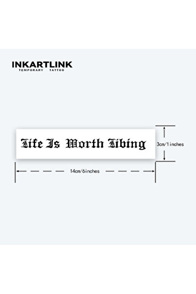 Choice IN-E402 INKARTLINK Inspirational English Tattoo Stickers for 1-2 Weeks...