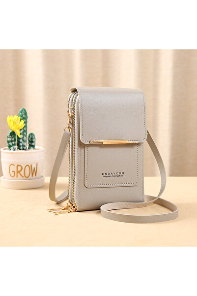 Choice1 Grey Women Crossbody Shoulder Bags Wallets Touch Screen Cell Phone Pu...