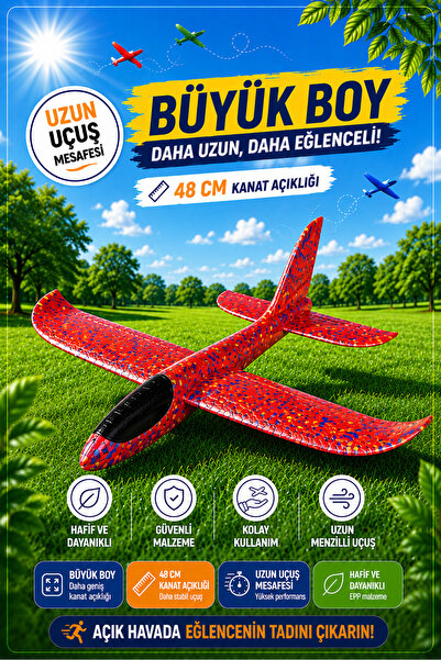 Science Line Büyük Boy El Atmalı Uçak 48 CM – Uzun Menzilli EPP Köpük Model Uçak