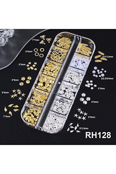 Choice1 RH128 SWEET TREND-6/12Grid 3D Ocean Rivet Nail Charms Seahorsea/Starf...