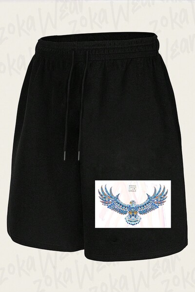 ZOKAWEAR Unisex Eagle Design Printed Shorts
