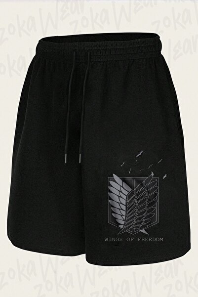 ZOKAWEAR شورت مطبوع بتصميم AOT للجنسين