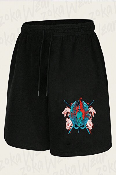 ZOKAWEAR Unisex Samurai Design Printed Shorts