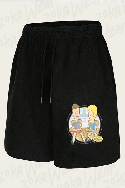 ZOKAWEAR Unisex Beavis and Butt Head Design Printed Shorts