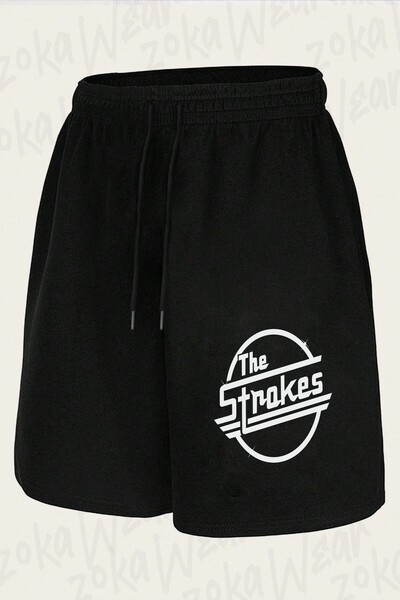 ZOKAWEAR Unisex the Strokes Logo Design Printed Shorts
