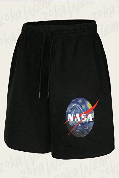 ZOKAWEAR Unisex Van Gogh Nasa Space Design Printed Shorts
