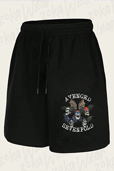 ZOKAWEAR Unisex Σορτς με στάμπα με σχέδιο Skulls Avenged Sevenfold