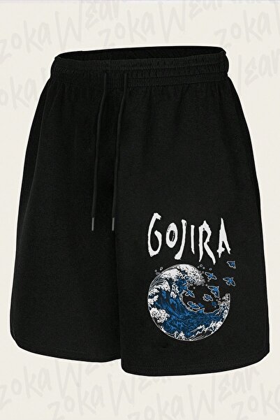 ZOKAWEAR Unisex Kanagawa Wave Gojira Design Printed Shorts