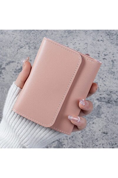 choice2 Pink Fashion Ultra Thin Triple Fold Women's Short Wallet, Smooth Surf...