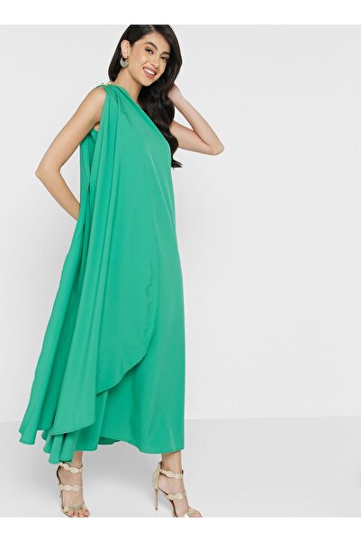 ELLA One Shoulder Cape Sleeve Dress