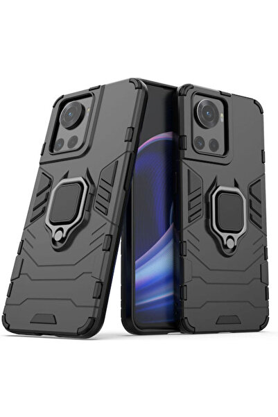 OEM Husă de protecție spate Ring Armor din plastic negru (OnePlus Ace)