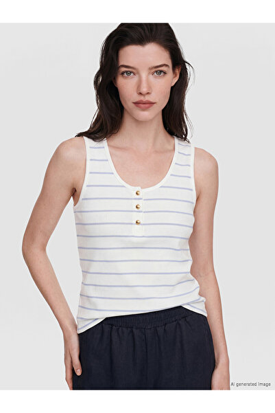 LC Waikiki Rmz Gi̇yi̇m Farkiyla U Roba Collar Striped Women's Undershirt