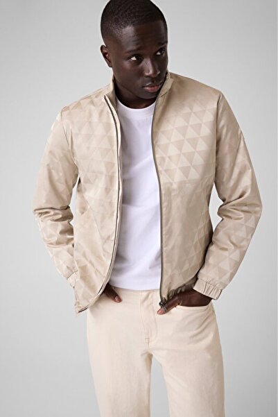 Guess All Logos Men's Beige Raincoat M6Yl24W2815-Fnm9