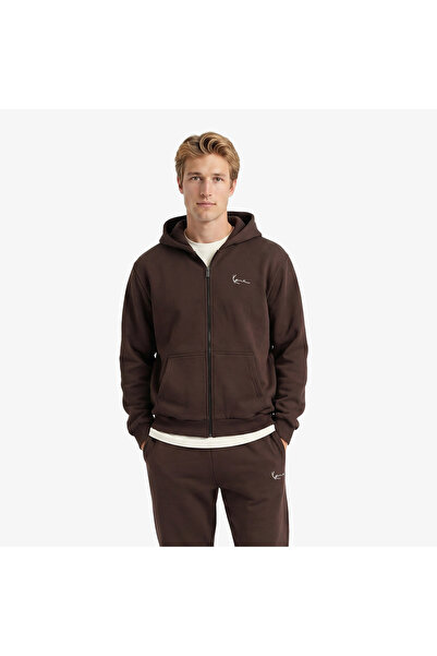 KARL KANI Small Signature Essential Os Zip Men's Brown Sweatshirt