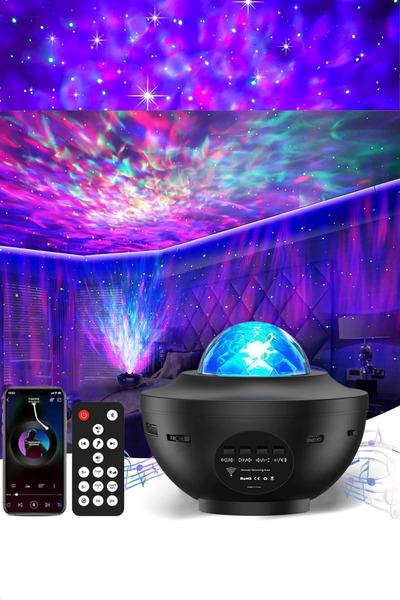 Trend Store Galaxy Projektör Bluetooth Kuzey Işıkları Gece Lambası Kumandalı ...