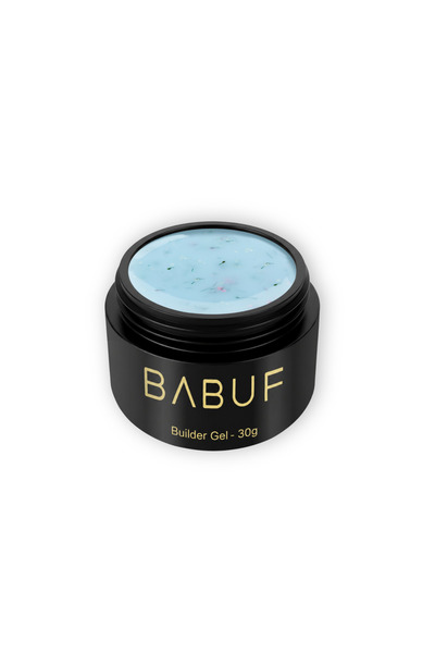 BABUF Gel construcție cu flori uscate, Milky Blue Petals, 30g
