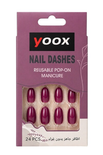 YOOX COSMETICS 24-Piece Ready-Made Nail Set + Cleaning Brush + Mini Nail File...