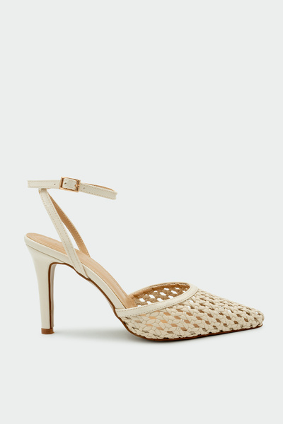 LAMİNTA Erich Knitted Detailed Women's Leather Heeled Shoes